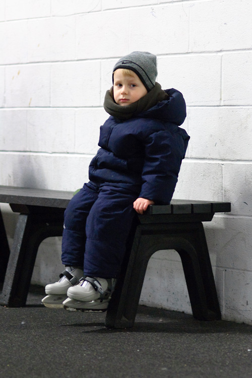Taking a break from ice skating and wearing his emotions on his sleeve
