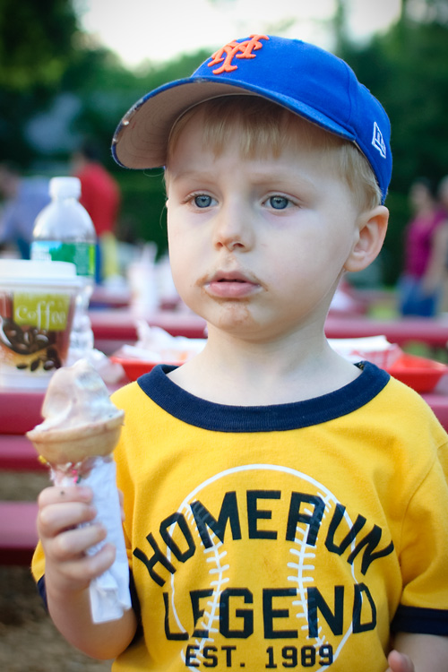 The legend has a moment of self-doubt on his road to finishing his ice cream cone