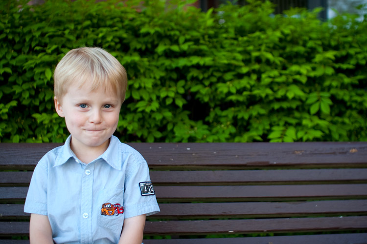Proudly waiting for his big sister, who just finished her big dance recital