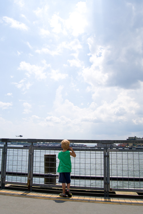 Watching the helicopters roll in near the South St Seaport