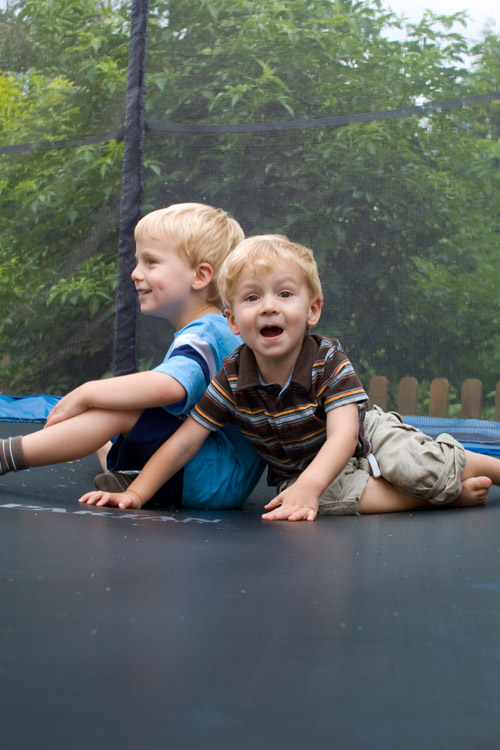 Reporting on his first trampoline experience (it was a positive report)
