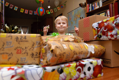 What could be better than your friends Woody and Buzz helping you open a whole pile of presents?