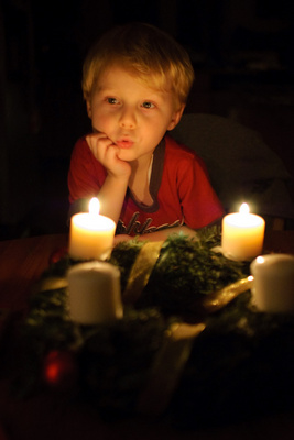 Blowing out the second Sunday's candles