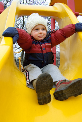 Determined to beat the cabin fever, Ivan takes to the slides
