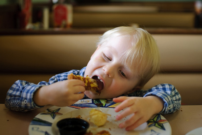 Devouring a special Saturday morning breakfast out