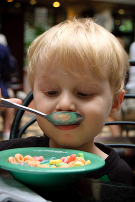 Eyes on the fruity, delicious prize