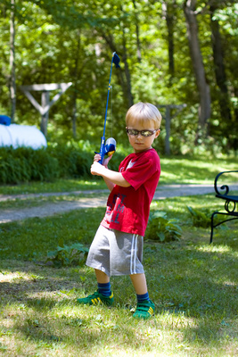 Assuming his casting stance