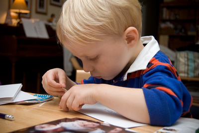 Those Christmas cards weren't going to mail themselves, so we enlisted some child labor