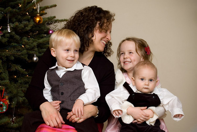 Warming up the kids for the family picture