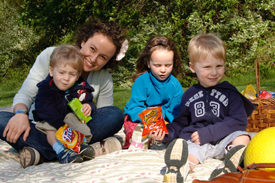 The birthday picnic crew braves high winds, eats chips