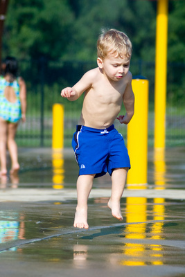 Getting in on the action with a little puddle jumping