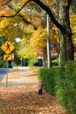Happily exploring a New England autumn afternoon