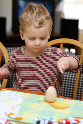 Even Nikola got into the action this year with a wooden starter egg