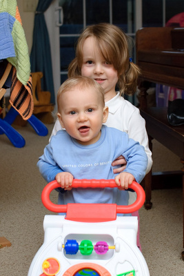 Why crawl when you can (with the help of your big sister) walk?