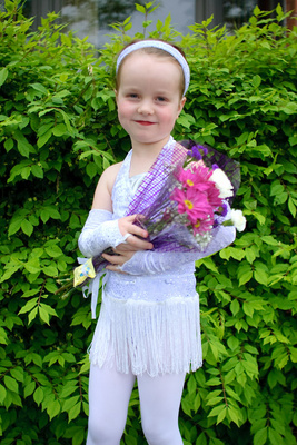 The proud performer after her first dance recital