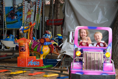 They had rides there, too!  On vacation!