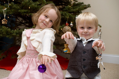 Posing with ornaments (picture by their request)