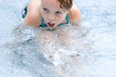 Taking a breath before plunging into the swirling blue