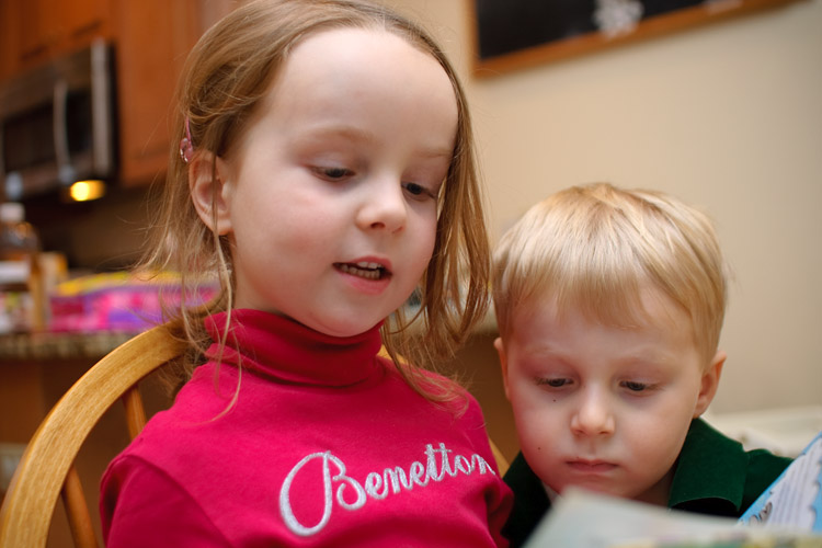 Veronika reads to a rapt audience