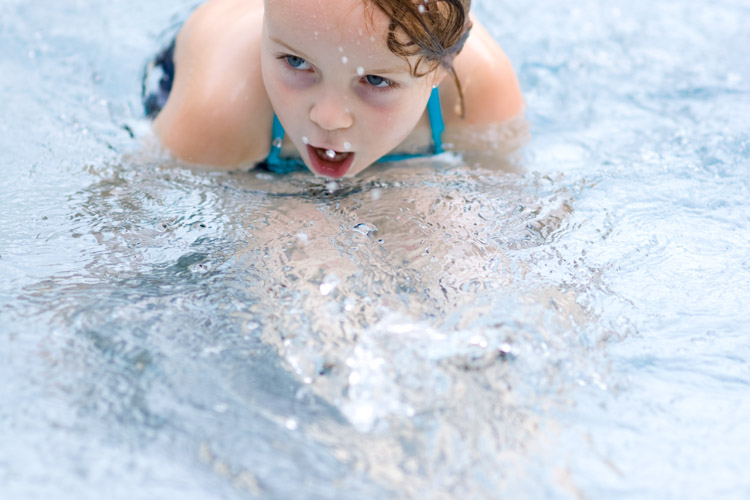 Taking a breath before plunging into the swirling blue