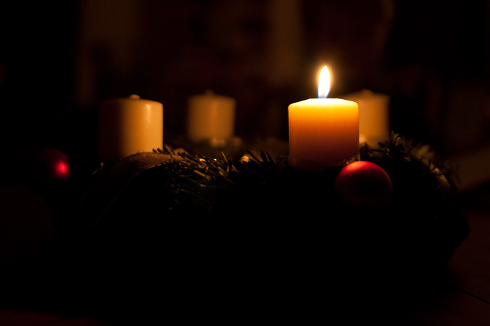 The first candle is lit