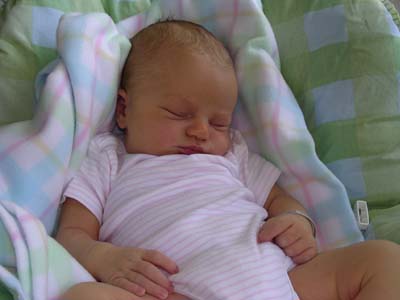 Finally home, asleep in the new swing