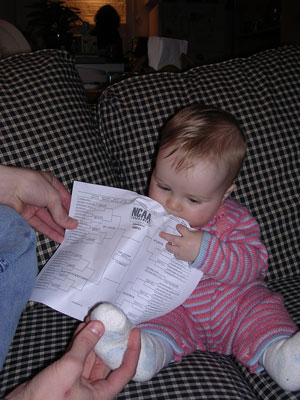 Veronika, scrutinizing her first bracket