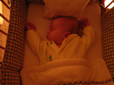 Arms up, content