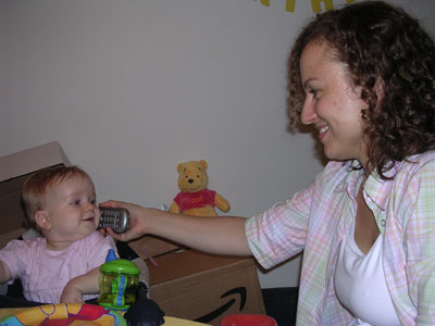 Telling Great-Grandma Gohlke all about her birthday party before bed