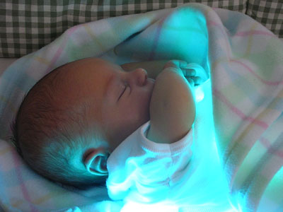 Glowing in her new cradle