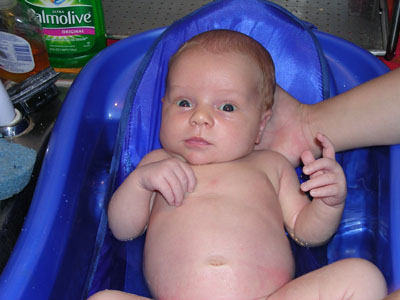 Surprised in the tub by the flash
